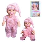 Boneca Menina Meu Pijaminha Bebê Brinquedo Mamadeira Chupeta