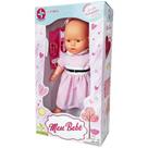 Boneca meu bebe com vestido rosa 60cm estrela