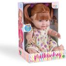 Boneca Milkinhas Colors 33CM em Vinil Lavável com Cabelos Coloridos
