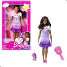 Boneca minha primeira barbie com vestido e pets