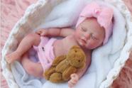 Boneca miniatura Reborn Baby Doll Mire & Mire de 7 polegadas com acessórios de alimentação Boneca miniatura Reborn Baby Doll Mire & Mire de 7 polegadas com acessórios de alimentação