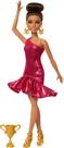 Boneca moderna Barbie Ballroom Dancer com vestido vermelho com babados