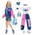 Boneca moderna Disney ILY 4ever Stitch com jaqueta universitária de 11,5"