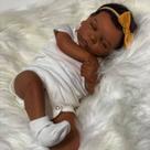 Boneca MRB Afro-American Black Girl 45 cm, recém-nascida