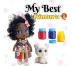 Boneca My Best Negra Pintura Com Cachorrinho Tintas E Pincel Brinquedo Bee Toys Boneca My Best Negra Pintura Com Cachorrinho Tintas E Pincel Brinquedo Bee Toys