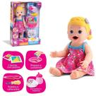 Boneca My Little Brincar de Papinha Suja Fraldinha Acessórios DiverToys Loira