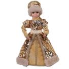 Boneca natalina c/ movimento dourada - 40cm