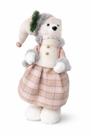 Boneca Natalina Urso Encantado Com Vestido Lindo De 36cm Bege