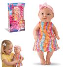 Boneca Naty Colorida Brinquedo Menina Vestido Laço Cores