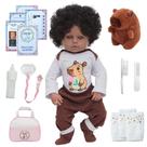 Boneca Negra Roupinha de Capivara com Bolsa e Pelúcia Fofa Boneca Negra Roupinha de Capivara com Bolsa e Pelúcia Fofa