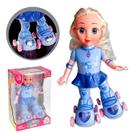 Boneca Patinadora Anda Canta Dança Com Luzes E Som Infantil Giratória Brinquedo Para Meninas