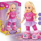 Boneca Patinadora Infantil Musical Luzes Led Movimento Automático Em Estoque