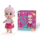Boneca Piccolina Pupee com Acessórios Dodói Xixi Sonequinha Cuidados Rosa Criança Bebê Interativas