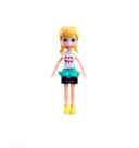Boneca Polly Pocket Básica Saia Preta e Azul HKV79 - Mattel (41195)