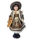 Boneca Porcelana Camponesa Francesa 60cm Cachos Lindos Boneca Porcelana Camponesa Francesa 60cm Cachos Lindos