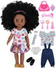 Boneca preta GAGAKU de 14 polegadas para meninas de 2 a 6 anos com roupas e acessórios