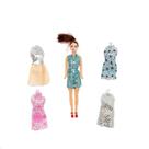 Boneca Princesa Articulável Troca Roupas Mia 28cm Mãe 7pcs