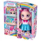 Boneca Rainbow Surprise Cotiplás Rosa Vinil Articulada com 3 Acessórios Surpresa