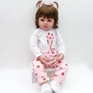 Boneca Realista Bebê Reborn Menina 3/4 Silicone 48 cm + Gira