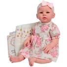 Boneca Reborn Abigail Careca 48cm Vestido Florido + Itens