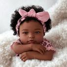 Boneca Reborn BABESIDE Black Girl 50 cm com kit de alimentação 3+