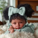 Boneca Reborn BABESIDE Lifelike Black de 50 cm com kit de alimentação