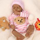 Boneca Reborn Baby Doll Jirachi Black de silicone de corpo inteiro de 18 polegadas