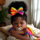 Boneca Reborn Baby Doll JIZHI Afro-American Girl 55 cm com acessórios