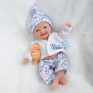 Boneca Reborn Baby Doll Miaio 18 cm de silicone para menino com acessórios