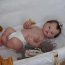 Boneca Reborn Baby Doll Zero Pam, corpo inteiro, silicone, menina de 45 cm
