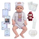 Boneca Reborn Bebê 100% Silicone Pijama Pelúcia Pode Banho