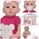 Boneca Reborn Bebê 100% Vinil Siliconado Com Bolsa Itens