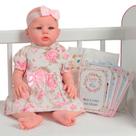 Boneca Reborn Bebê Abigail Olhos Azuis Vestido Florido