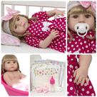 Boneca Reborn Bebê Abigail Vestido Bolinha Rosa 13 Itens Boneca Reborn Bebê Abigail Vestido Bolinha Rosa 13 Itens
