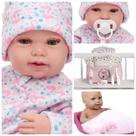 Boneca Reborn Bebê Larinha Olhos Azuis Bolsa Itens Completa