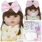 Boneca Reborn Bebê Menina Cabelos Castanhos com Enxoval