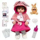 Boneca Reborn Bebê Menina Coelhinha Com Kit 12 Acessórios