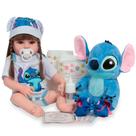 Boneca Reborn Bebê Menina Realista Roupa Stitch Com Pelúcia Boneca Reborn Bebê Menina Realista Roupa Stitch Com Pelúcia