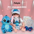 Boneca Reborn Bebê Menina Realista Roupa Stitch Com Pelúcia