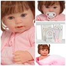 Boneca Reborn Bebê Princesa Larinha Com Pagão Rosa e Itens