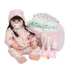 Boneca Reborn Bebê Realista 100% Silicone Morena Com Bolsa