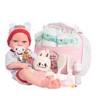 Boneca Reborn Bebê Realista Olhos Azuis Com Bolsa Acessórios
