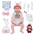 Boneca Reborn Bebê Realista Roupinha Labubu Bolsa Itens