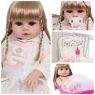 Boneca Reborn Bebê Recém Nascida Loira Conjunto Arco Íris Boneca Reborn Bebê Recém Nascida Loira Conjunto Arco Íris