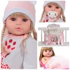 Boneca Reborn Bebê Recém Nascida Loira Princesa Girafinha