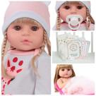 Boneca Reborn Bebê Recém Nascida Loira Princesa Girafinha