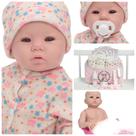 Boneca Reborn Bebê Recém Nascida Macacão Florido + Itens Boneca Reborn Bebê Recém Nascida Macacão Florido + Itens