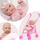 Boneca Reborn Carequinha Recem Nascida Fofa Com Carrinho