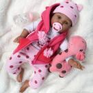 Boneca Reborn CHAREX Black Girl Lucy 55 cm com roupas e brinquedos