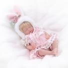 Boneca Reborn Cloveray Dreamy Girl 30 cm com chapéu e vestido de coelho